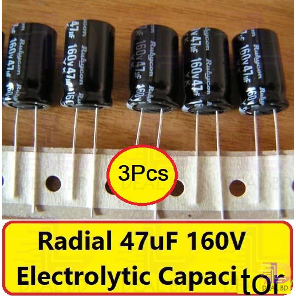 Radial 47uF Electrolytic Capacitor 160V-3Pcs