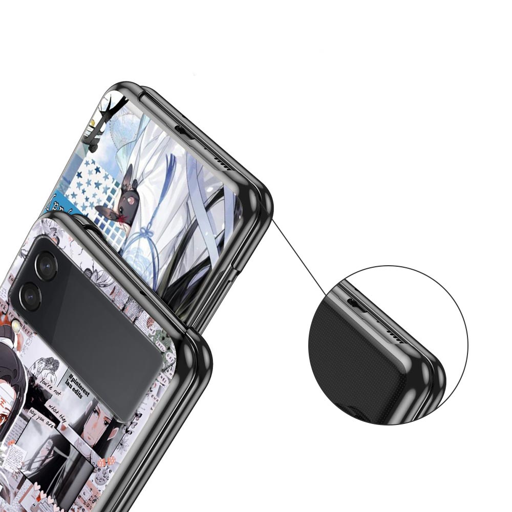 MDZS Anime Mo Dao Zu Shi Phone Case for Samsung Galaxy Z Flip 3 4 5G Black Folding Mobile Shell Hard Fundas Coque Protect Cover. 