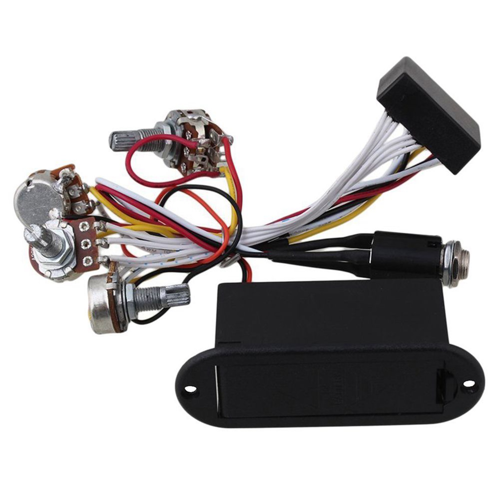 Guitar Jack Plate 30 Oval Indented Guitar Jack with 2 Band Active Bass Guitar EQ Equalizer Preamp Circuit Pickup
