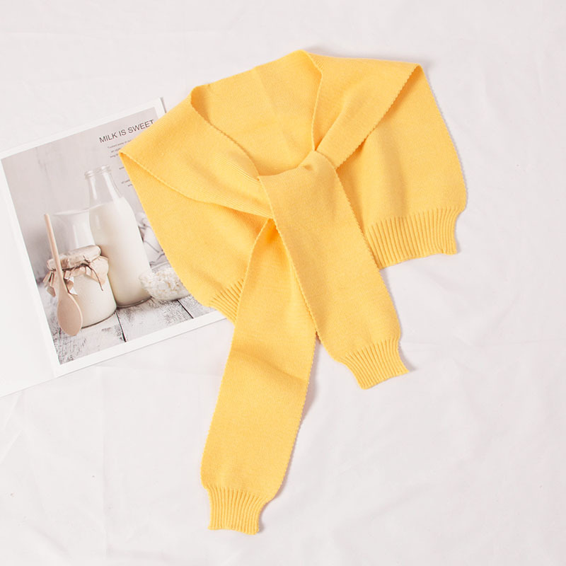 Spring and summer small shawl women's Korean version knitted with a collar is versatile air-conditioned room neck protector knotted neck cloak scarf