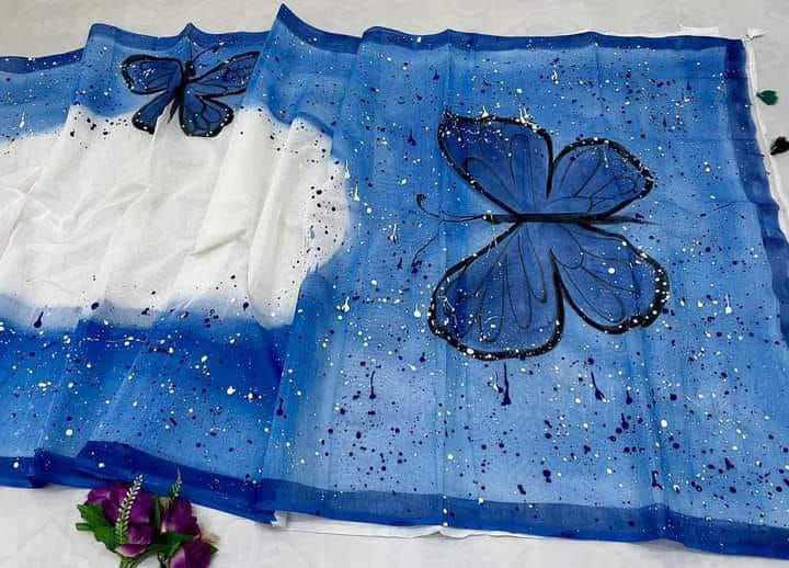 Tangail Traditional Batik Printed Cotton Saree with Blouse Piece for Women