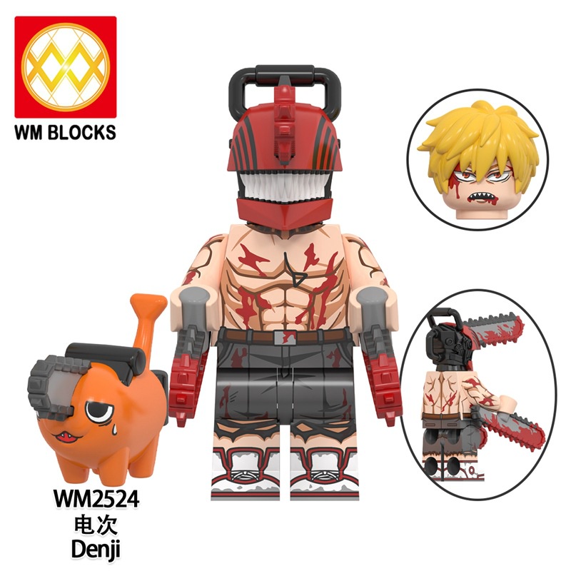 Chainsaw Man Building Blocks Toy Denji Pochita Samurai Ultimate Form Anime Mini Action Figures Building Blocks. 