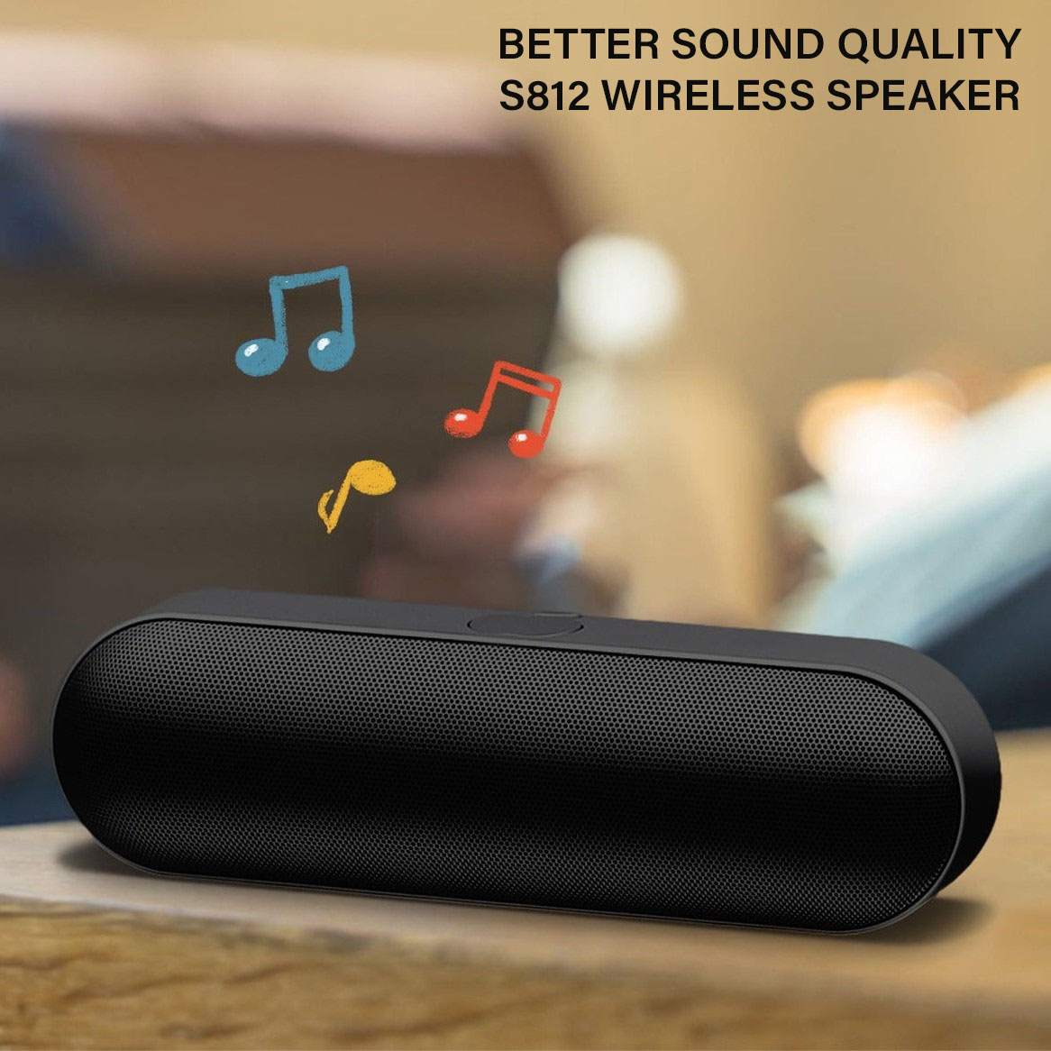 S812 Better Sound Quality Portable Bluetooth Speaker With Built In Microphone & FM Radio. 