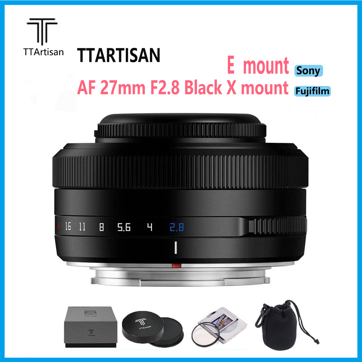 TTartisan 27mm F2.8 AF Lens For Fuji Sony E mount, X-mount Camera