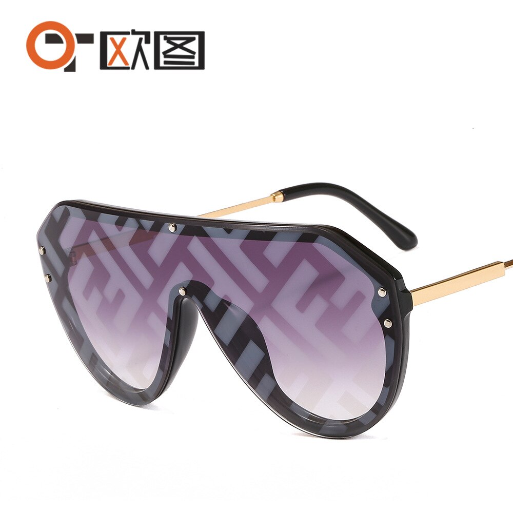 【happy one】black-teanew arrival women big oval fashion fendii sunglasses oversized festival oculos de sol feminino. 
