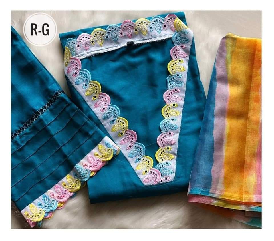 New Elegant Design Readymade Cotton Fabrics Rongdhonu Three Piece