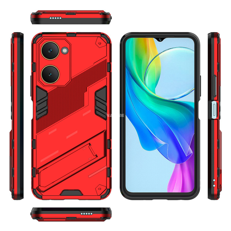 Vantime for vivo Y03 / Y03t / Y18 / Y18s 4G Y28s 5G Armor Case Kickstand Shockproof Matte Back Hard Cover. 
