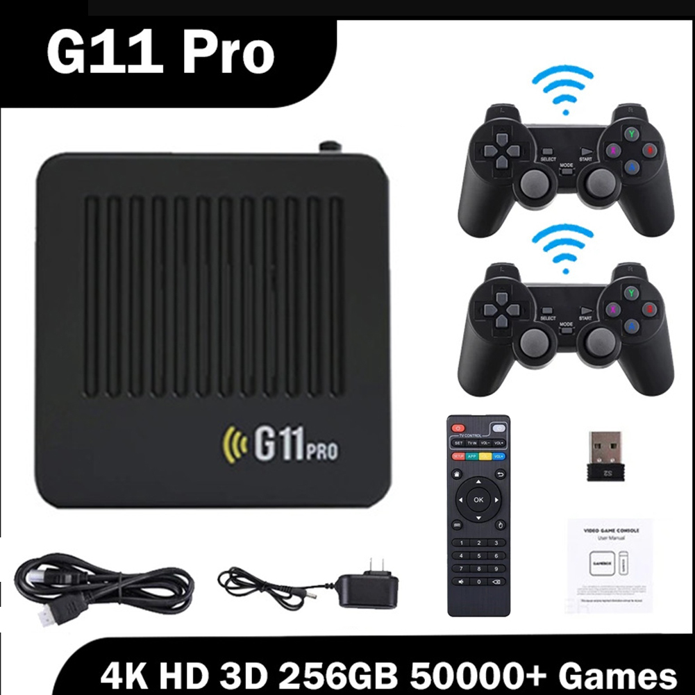 60000 Games Stick G11 Pro Video Game Box Console 2.4G Double System Wireless Controller 64G/128G/256G Portable Retro Game Box