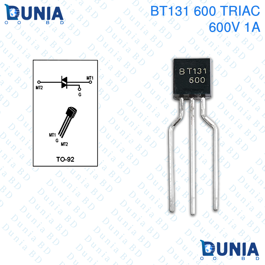 BT131-600 1A Triac TO-92 Transistor Bipolar Junction Triode
