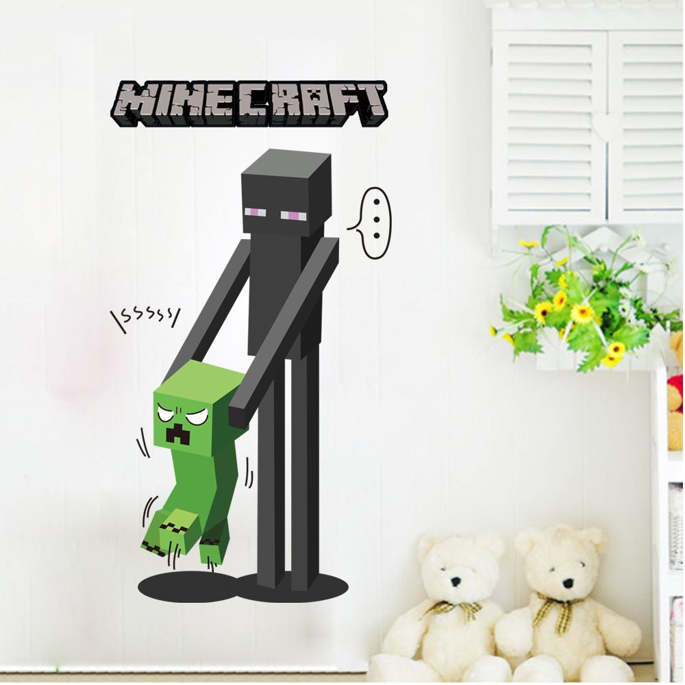 MineCraft Game 3D Enderman Catch Baby Creeper DIY Home Decal Decor Wall Mural Decoration Sticker. 