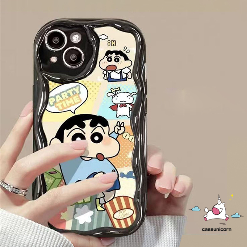 Cute Crocodile Crayon Shin-Chan Lotso Doodle Phone Case Compatible for IPhone 15ProMax 15 11 14 13 12 Pro Max X 7 8 Plus XR XS Max Cartoon 3D Wavy Curved Edge Soft Cover. 
