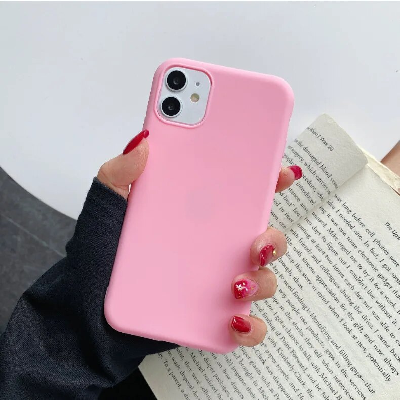 Gray color Matte Phone Case For iphone 11 Pro XS Max XR X 8 7 6S 6 Plus SE 2020 12 mini 12 Pro Max Soft TPU Back Cover. 