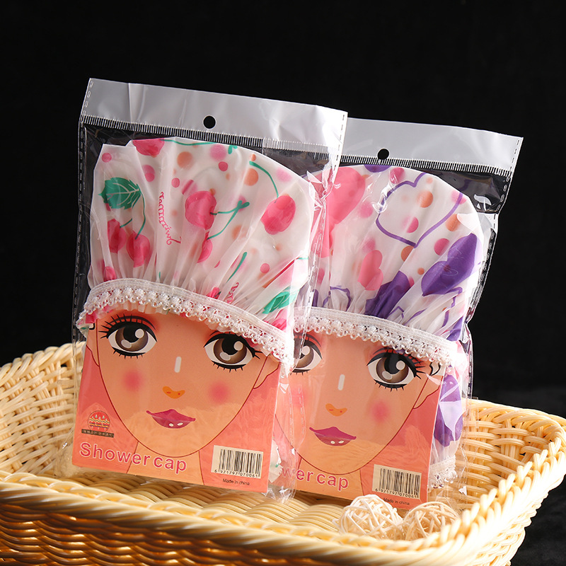 Woospa 1 Pack Waterproof Reusable Shower Cap for Men and Women 30cm Wide with Elastic Band. 