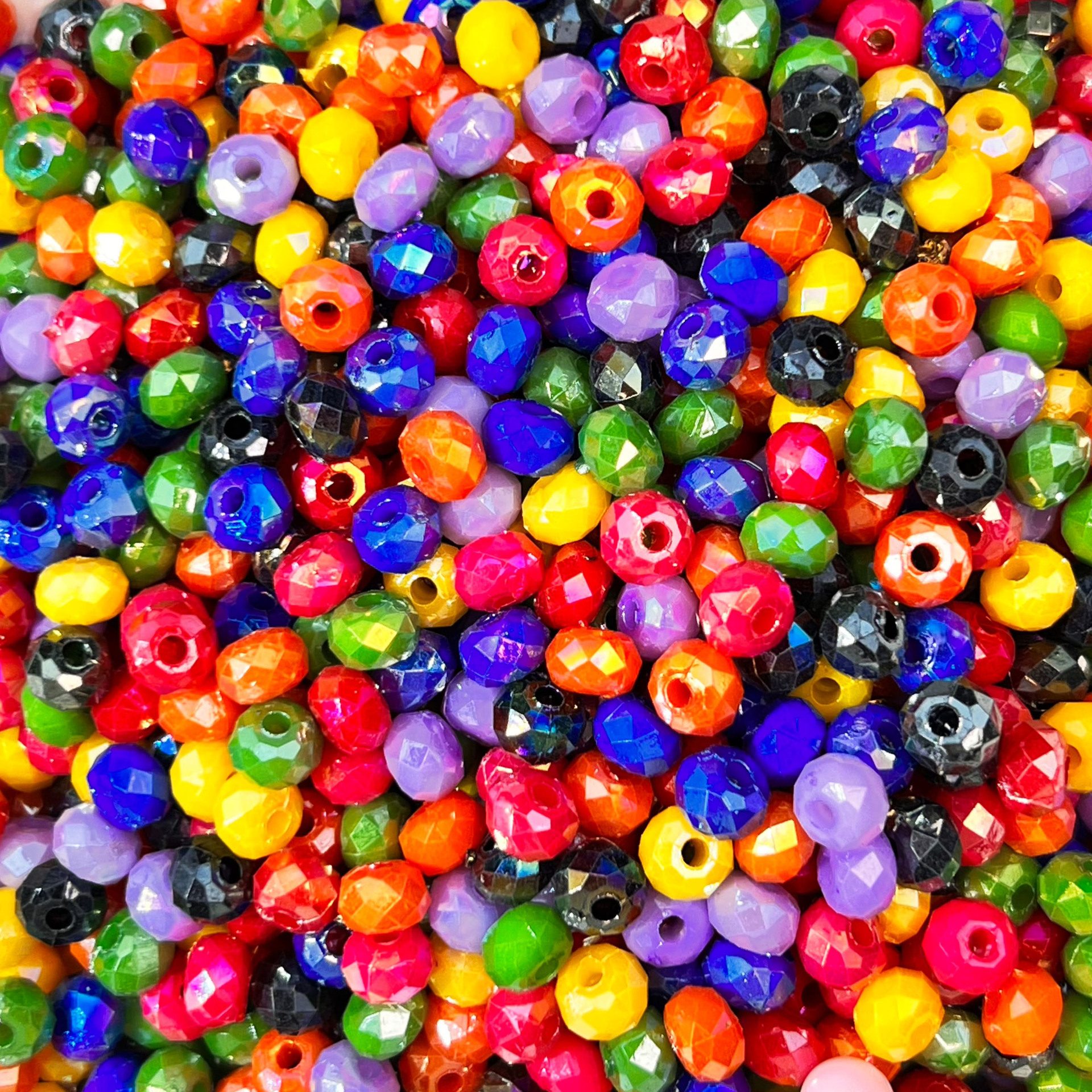 4*6mm mixed color flat beads, crystalline resin beads, handmade DIY accessories, beaded loose beads, mobile phone chain car, trailer wheel beads