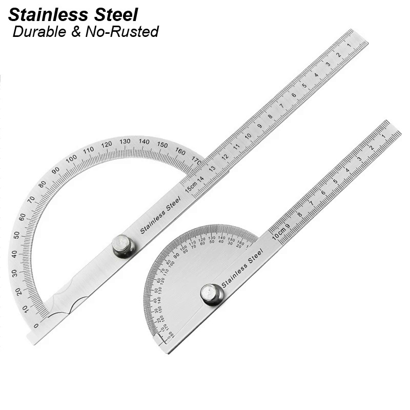 Angle Meter Measure Protractor Ruler Metal Finder 180 Degree Guage Goniometer Stainless Steel Woodworking Wood Measurement Tool. 