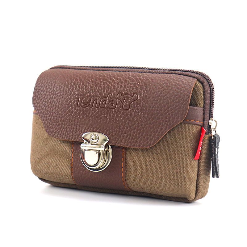 Nanjiren Canvas Bag Men's Waist Bag Multi-Functional New Belt Outdoor Work Bag Waist Hanging Bag. 