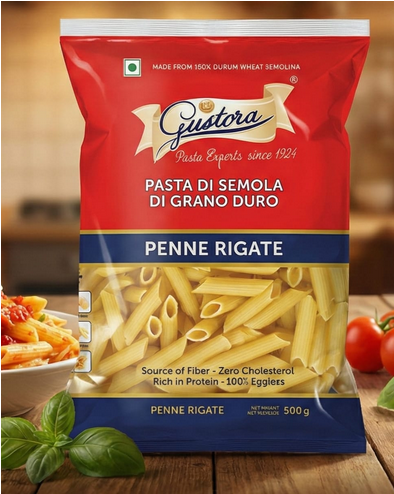 GUSTORA Penne Rigate Pasta, 500g
