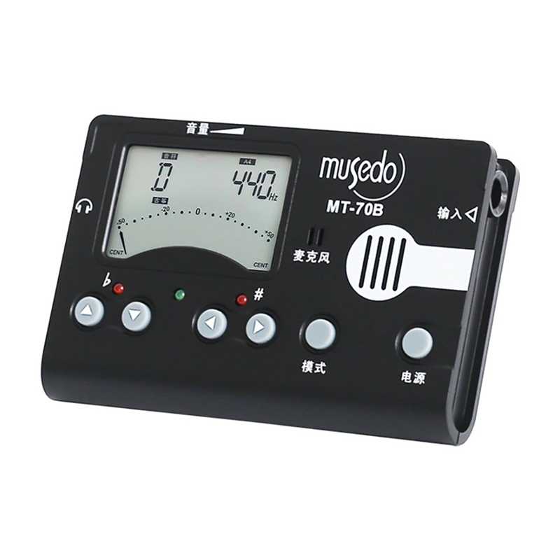 OUMERY Musedo MT-70B Tuner with Clip-on Pickup & Built-in Microphone Electronic 3 in 1 LCD Tuner Metronome Tone Generator for Guzheng. 