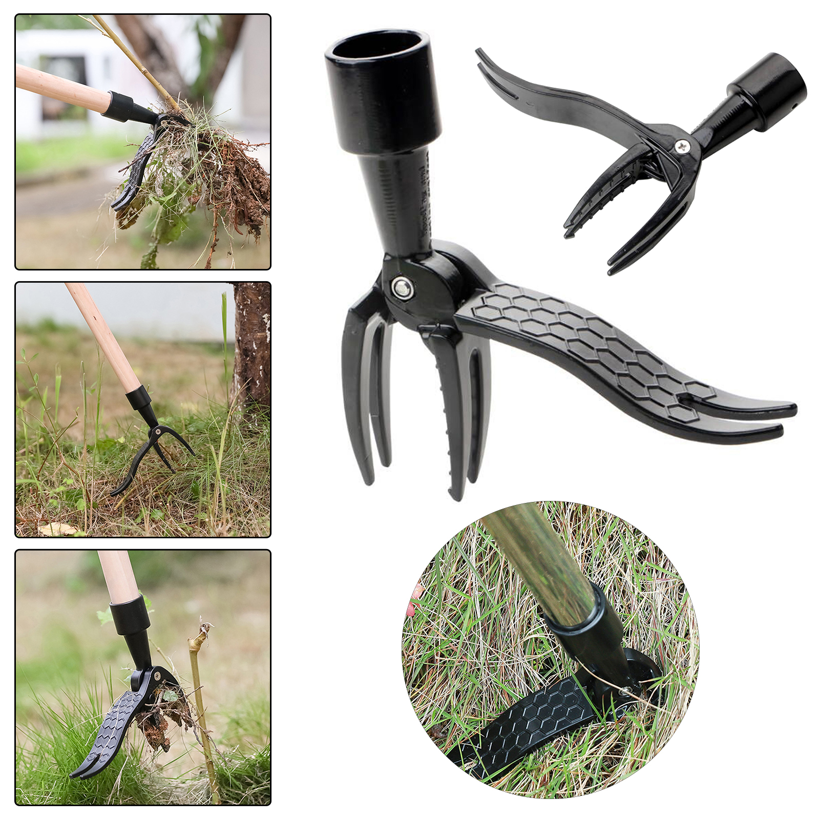 Space-saving Weeding Tool Easy-to-use Garden Weed Puller Tool with Long Handle No Bend Heavy Duty Weeder for Lawns Flower Beds Vegetable Gardens Detachable Stand Up Design Weeding Shovel Clip. 