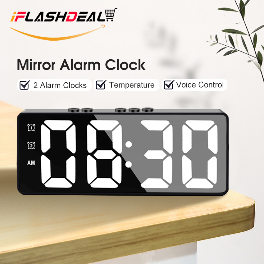 Led Digital Alarm Clock, Digital Alarm Clock Mirror Desk Clock Usb ...