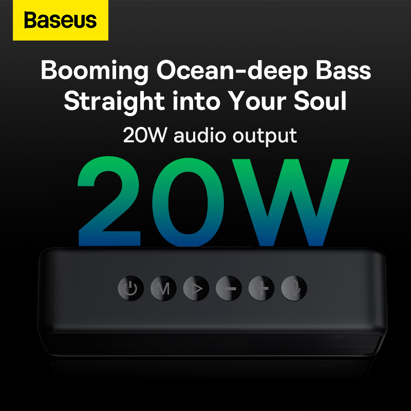 New Portable Wireless Bluetooth Speaker 20W Bass Boost EQ Mode IPX6 Waterproof Bluetooth 5.0 Speakers, Support TF-card AUX. 