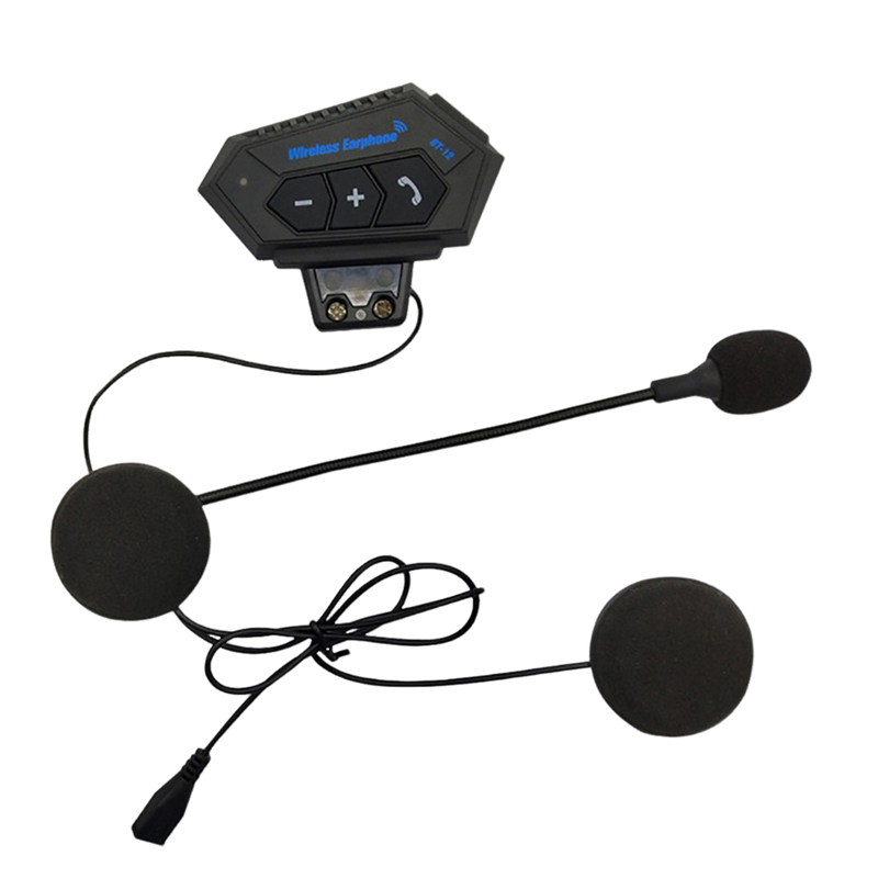 BT12 Motorcycle Helmet Bluetooth Headset Motorcycle Bluetooth Headset Noise Reduction Hands-Free Universal