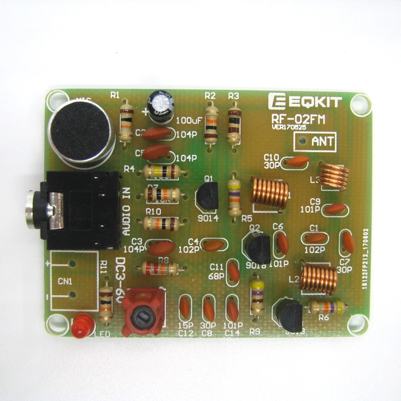 【happy one】88-108MHz FM Transmitter Module Electronic DIY Kits Frequency Wireless Microphone Transmitter Board Parts DC 3-6V FM Module. 