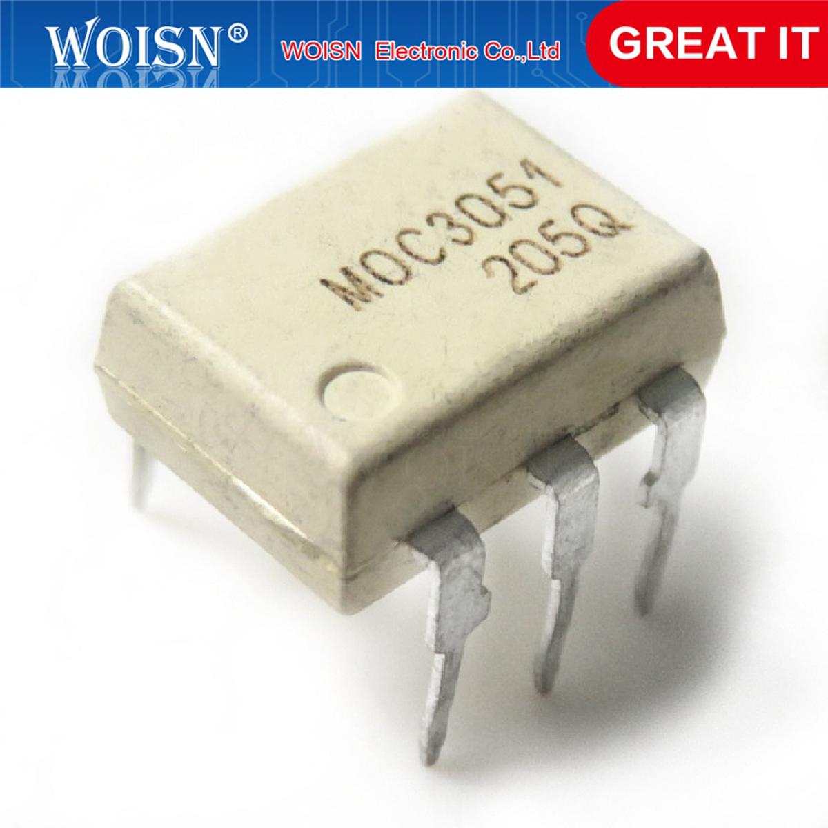 10 pcs/lot MOC3051 DIP-6 SMD-6 OPTOCOUPLER TRIAC-OUT