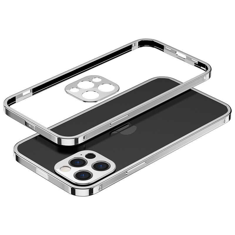 Stainless Steel Frame + Lens Simple and Universal iphone Colorful Gold Solid Color Wireless Protective Sleeve. 