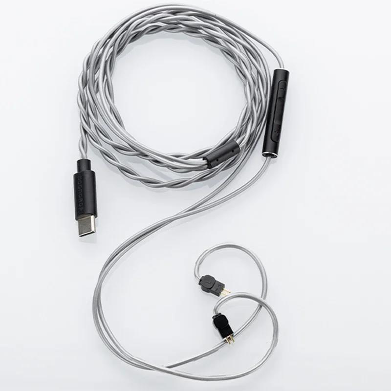 Moondrop CDSP DSP Type-C Upgrade earphone Cable 2Pin 0.78mm with MIC for Android Mobile Phone USB-C. 