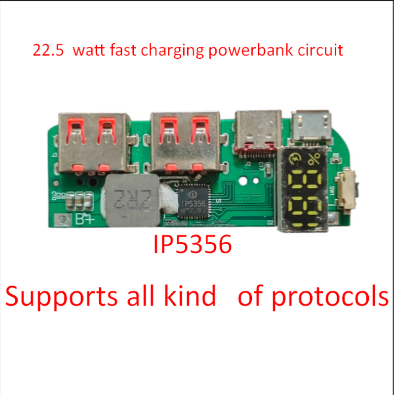 PD 22.5W ip5356 Fast Charging Power Bank Circuit With Display