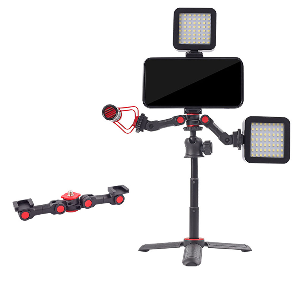 1 Piece Rotatable Multifunctional for Cold Shoe Mount Adapter with Phone Clip. 