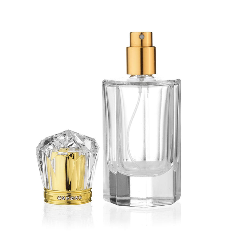 Irregular Irregular Polyhedron Split Bottle Good Quality Glass 50ml Spray Bottle Advanced Perfume Bottle for Travel Perfume. 