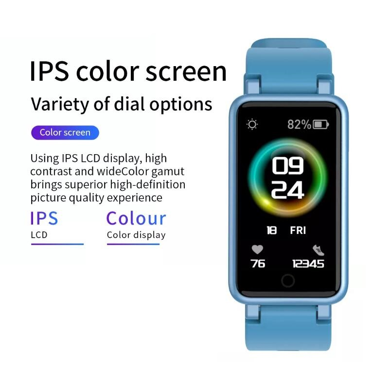 C2 PLUS Smart Watch 0.96 Oled Display Heart Waterproof Fitness Smart Bracelet T3 T4 for IOS Android. 