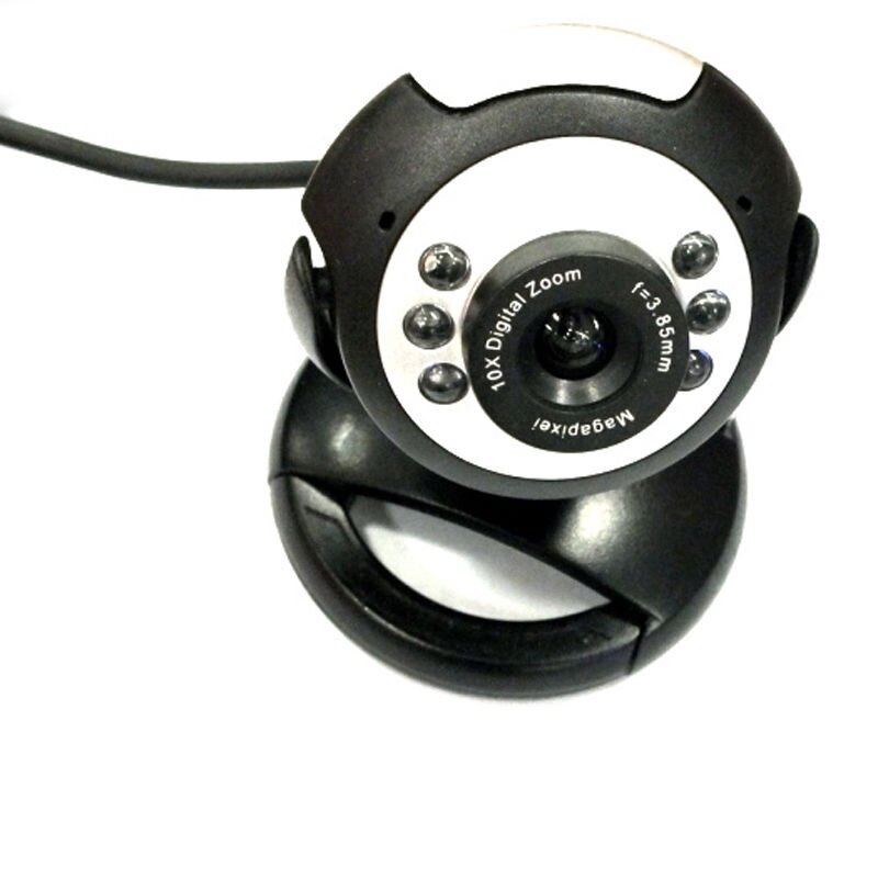 6 LED HD Webcam USB 2.0 50.0M PC Camera Web Cam with MIC for Computer PC Round. 