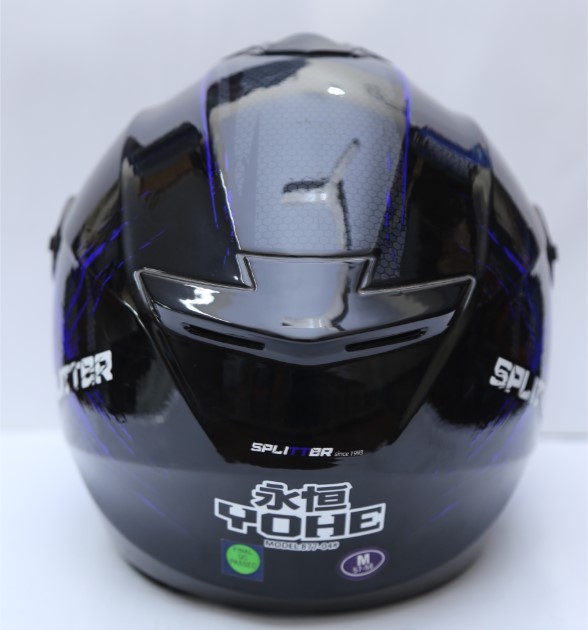 Yohe spilitter blue and black colour halfface helmet. - Motors - Unrivaled in Genre - Modern and Trendy. 