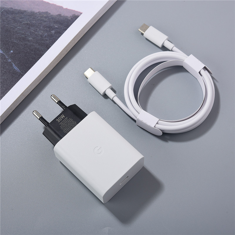 Original 30W Charger For Google Pixel 6 7 8 Pro XL 3 4A Fast Charging EU/US/UK Plug Power Adapter Compatible with USB-C Devices. 