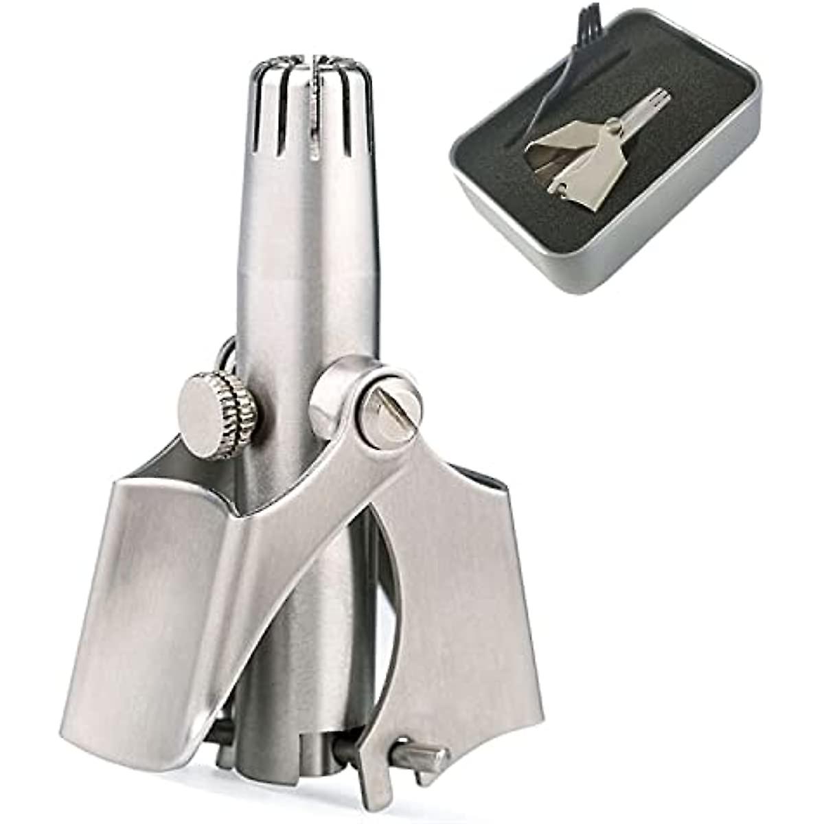 Stainless Steel Manual Nose Hair Trimmer For Men With Alluminium Box