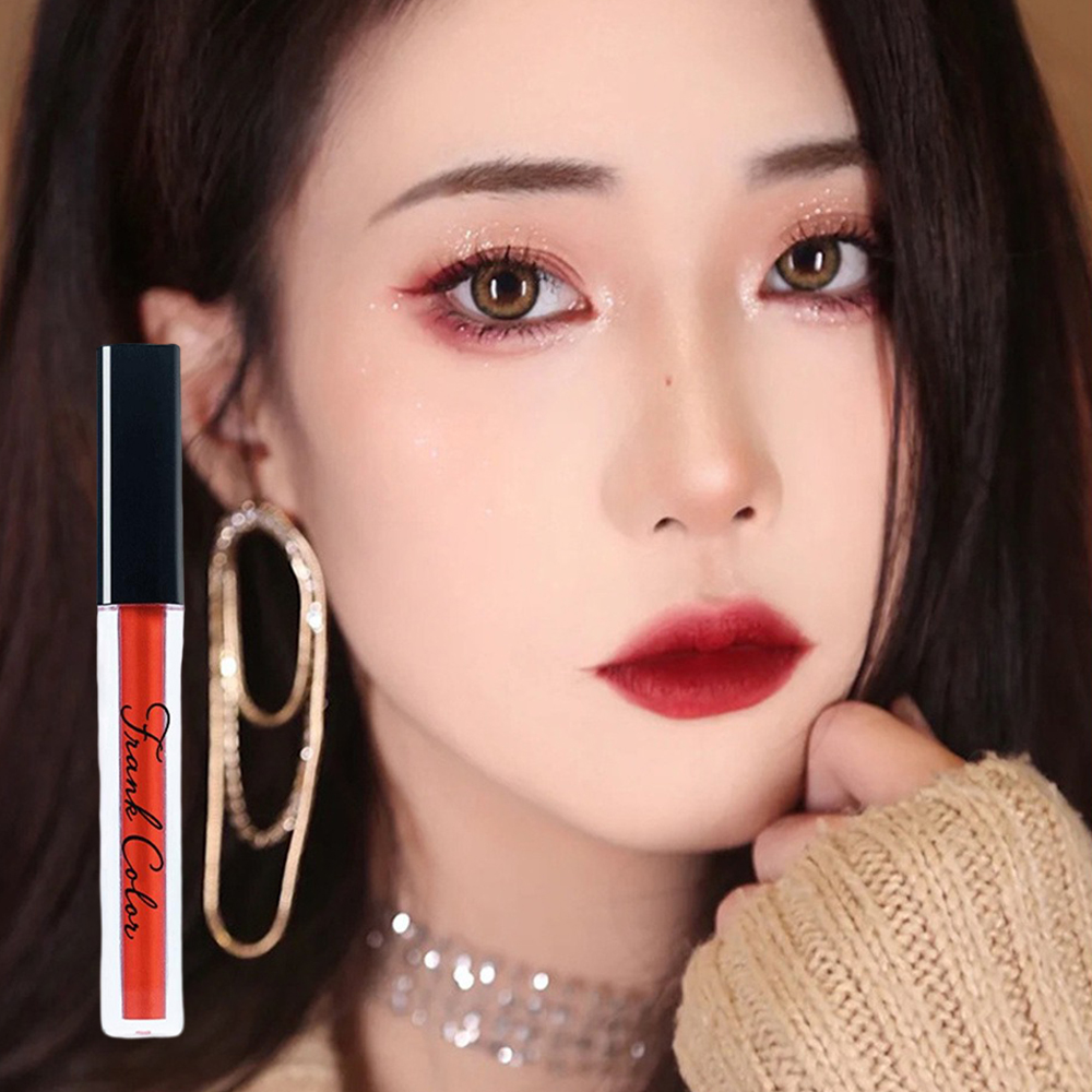 Frank Color Soft Velvet Lip Glaze Eight-piece Set Lipstick Long Lasting Moisturizing Waterproof Not Easy To Fade Not Easy To Dry Out Student Lip Gloss. 
