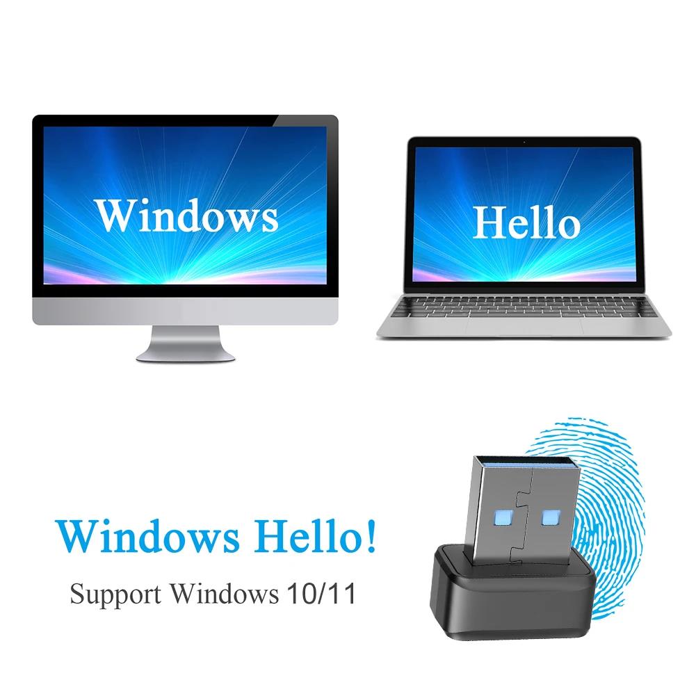 USB Fingerprint Reader Module for Windows 7 8 10 11 Hello, Biometric Scanner Padlock for Laptops PC Fingerprint Unlock Module. 