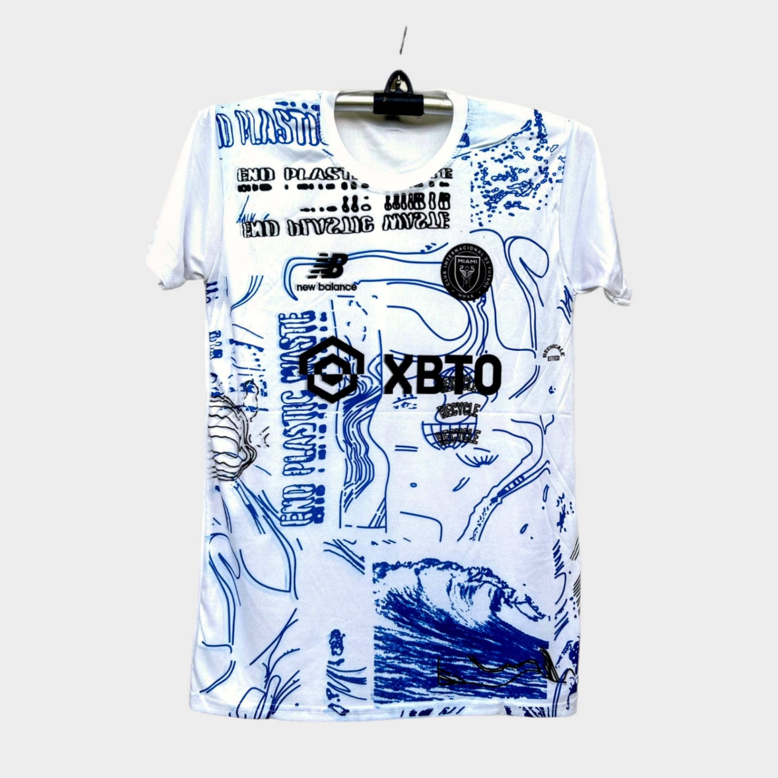 Half Sleeve Inter Miami Home Messi Font Sports Jersey for Men - Round Neck Style in Soft & Comfortable Fabric - Sports Wear
