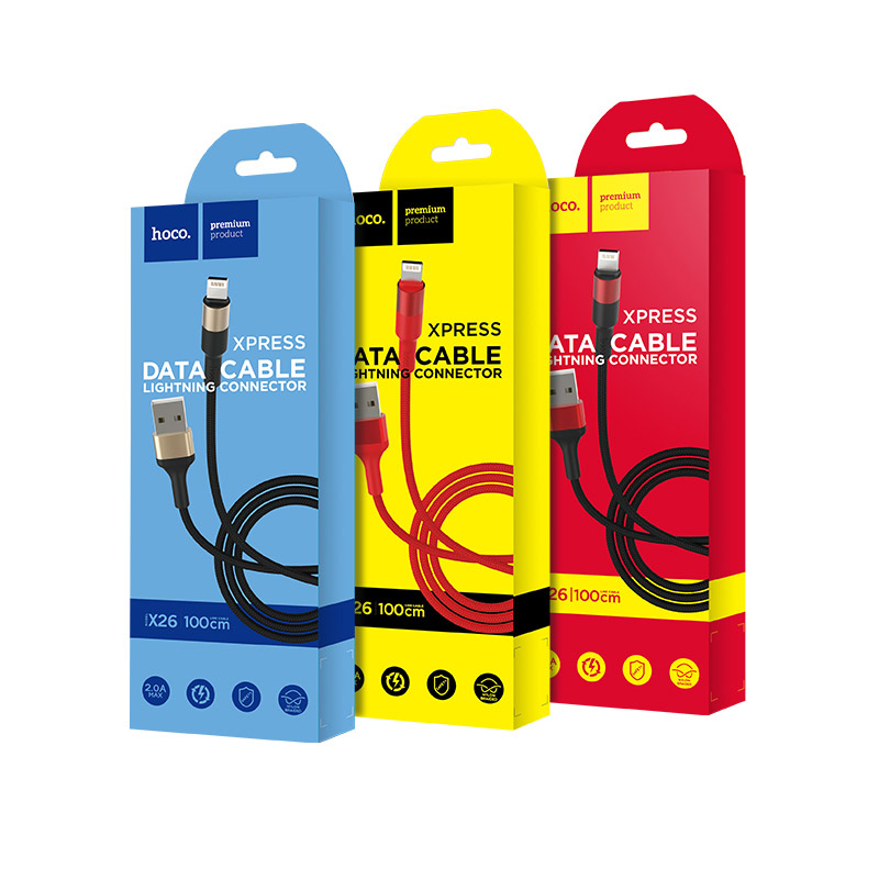 hoco X26 Xpress charging data cable for USB to Lightning -1m. 