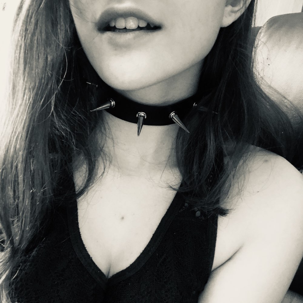 Gothic spiked punk choker collar with 