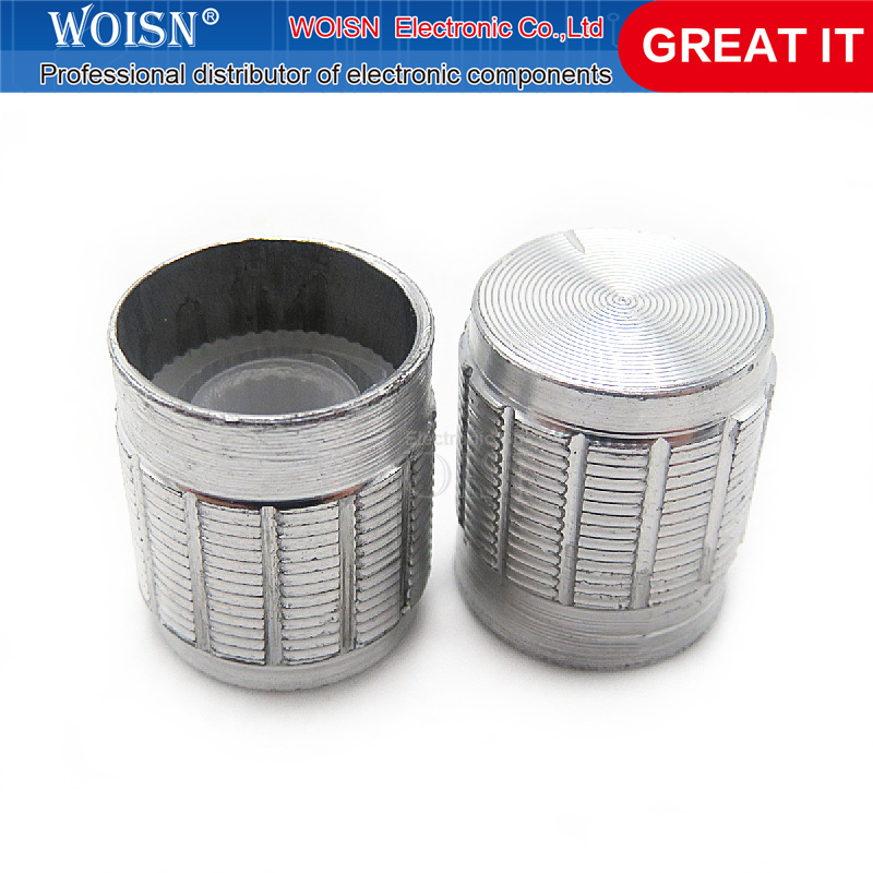 5pcs 15*17mm aluminum alloy potentiometer knob rotary switch volume adjustment knob cap black gold silver inner hole 6mm