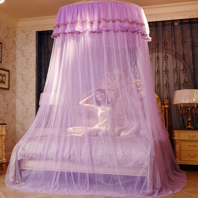 Dome suspended ceiling, floor to ceiling Korean style circular 1.5m princess double size 1.8m mosquito net, free of installation for household use. 