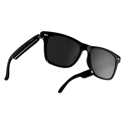 Smart glasses: blue light filtering polarized sunglass lenses audio built-in mic & speakers touch & voice assistant. 