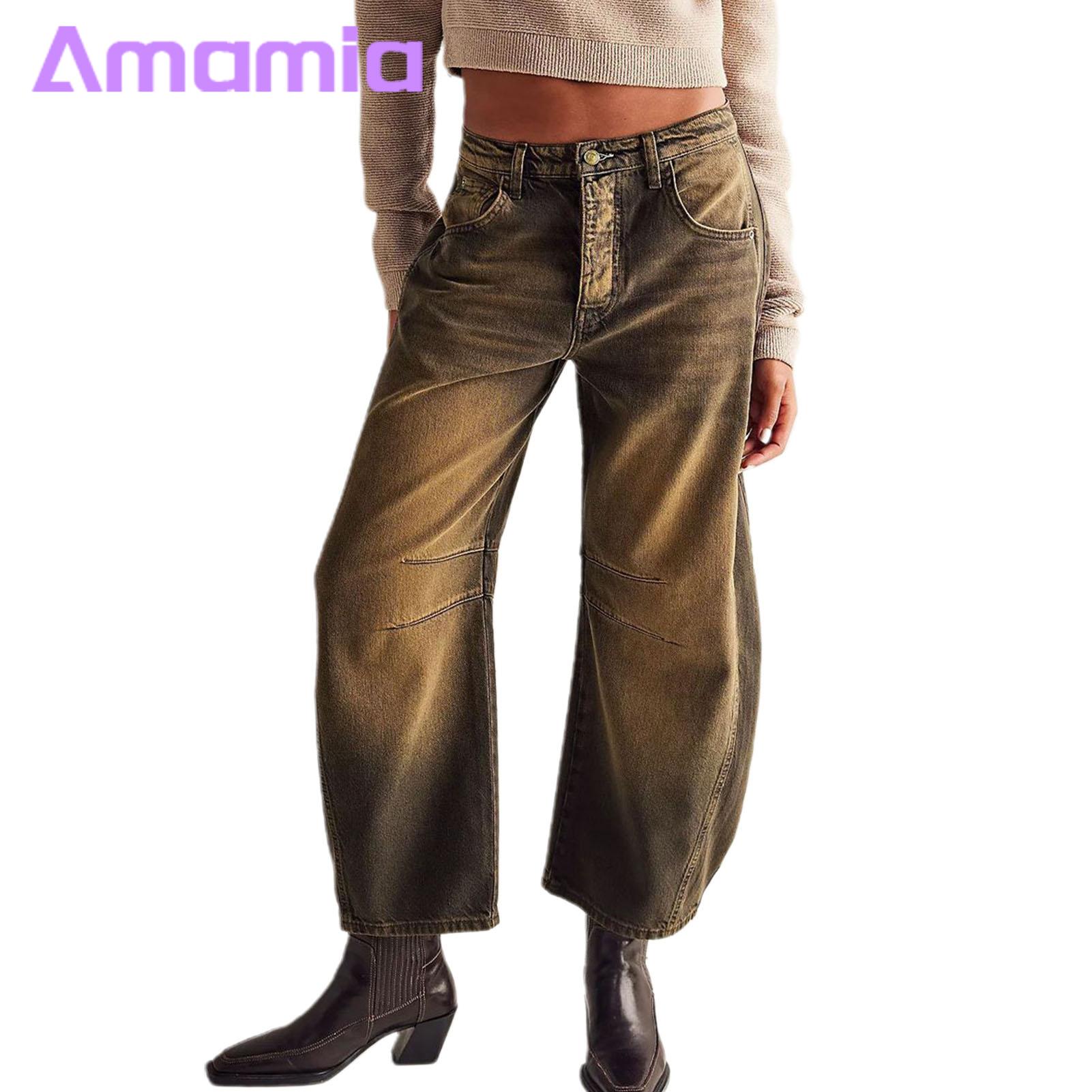 Women's Material: Our women's baggy jeans feature comfortable fabric and four-season style. Features include two side pockets and two back pockets to securely store a cell phone or other personal items.