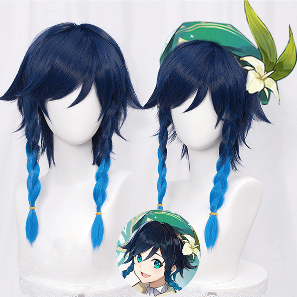 Genshin Impact Cosplay Wig Venti Keqing Barbara Fischl Kaeya Lumine Hutao Amber Series Heat Resistant Synthetic Hair Wigs Cap. 