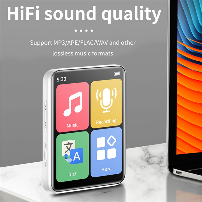 Mini Portable MP3 Player Bluetooth Small Music Player Touch Screen Walkman Sports Music Player Built in 32G Card-Black Durable Easy Install. 