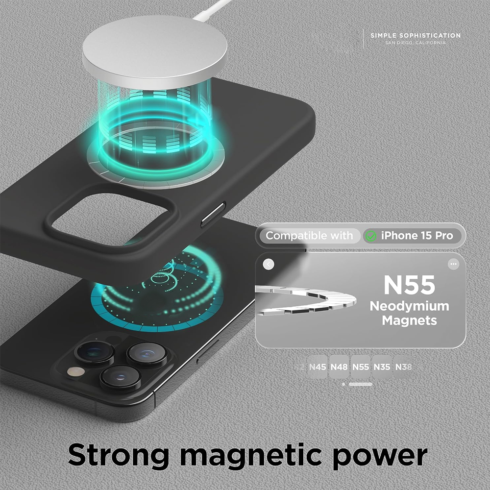 UYUXIO Liquid Silicone Magnetic Phone Case for iPhone 15 14 13 12 Pro Max Plus Built-in Magnets Mobile Cases Shockproof Cover. 